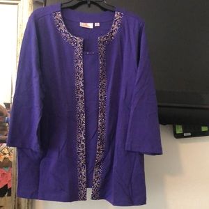 Quacker factory purple sequin tank top jacket set